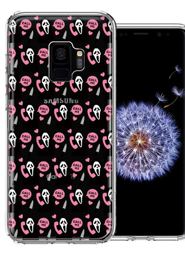 Samsung Galaxy S9 Pink Horror Valentine Character Ghostface Boyfriend Call Me Hearts Double Layer Phone Case Cover