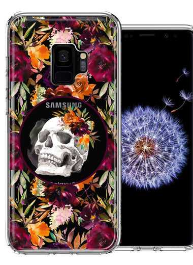 Samsung Galaxy S9 Romance Is Dead Valentines Day Halloween Skull Floral Autumn Flowers Double Layer Phone Case Cover