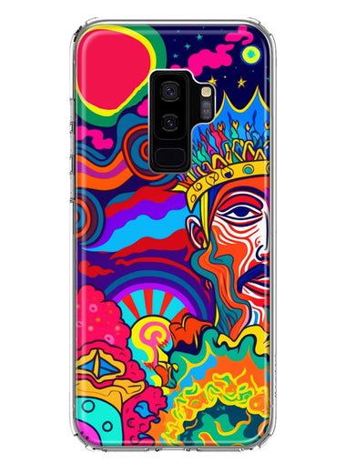 Samsung Galaxy S9 Plus Neon Rainbow Psychedelic Indie Hippie Indie King Hybrid Protective Phone Case Cover