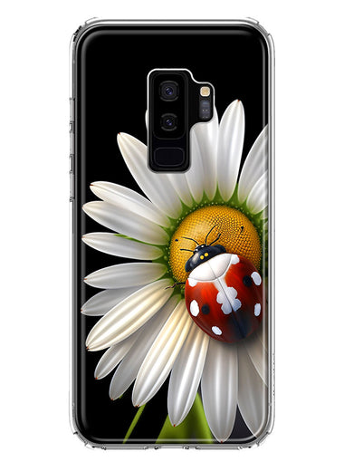 Samsung Galaxy S9 Plus Cute White Daisy Red Ladybug Double Layer Phone Case Cover
