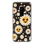 Samsung Galaxy S9 Plus Cute Smiley Face White Daisies Double Layer Phone Case Cover