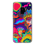 Samsung Galaxy S9 Neon Rainbow Psychedelic Indie Hippie Indie King Hybrid Protective Phone Case Cover