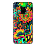 Samsung Galaxy S9 Neon Rainbow Psychedelic Indie Hippie Sunflowers Hybrid Protective Phone Case Cover