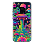 Samsung Galaxy S9 Neon Rainbow Psychedelic UFO Alien Planet Hybrid Protective Phone Case Cover