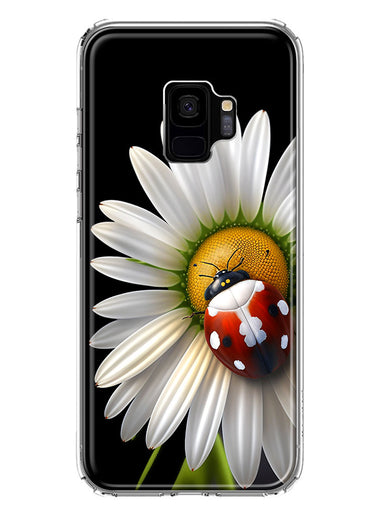 Samsung Galaxy S9 Cute White Daisy Red Ladybug Double Layer Phone Case Cover