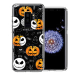 Samsung Galaxy S9 Plus Halloween Jack-O-Lantern Pumpkin Skull Spooky Design Double Layer Phone Case Cover