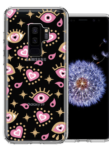 Samsung Galaxy S9 Plus Pink Evil Eye Lucky Love Law Of Attraction Design Double Layer Phone Case Cover