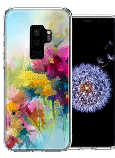 For Samsung Galaxy S9 Plus Watercolor Flowers Abstract Spring Colorful Floral Painting Phone Case Cover