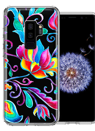 For Samsung Galaxy S9 Plus Bright Colors Rainbow Water Lilly Floral Phone Case Cover