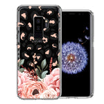 For Samsung Galaxy S9 Plus Classy Blush Peach Peony Rose Flowers Leopard Phone Case Cover