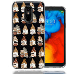 LG Aristo 2/3/K8 Cute Morning Coffee Lovers Gnomes Characters Drip Iced Latte Americano Espresso Brown Double Layer Phone Case Cover