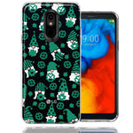LG Aristo 2/3/K8 Lucky Green St Patricks Day Cute Gnomes Shamrock Polkadots Double Layer Phone Case Cover