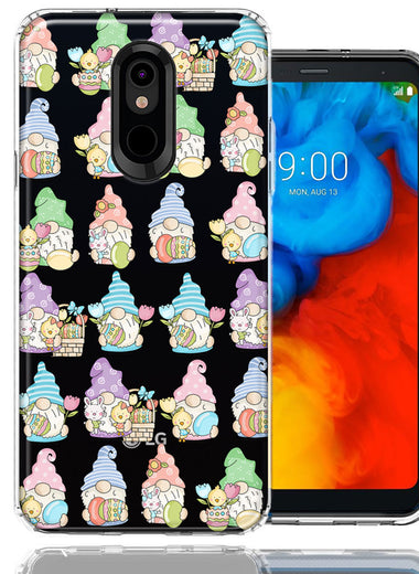 LG Stylo 4 Pastel Easter Cute Gnomes Spring Flowers Eggs Holiday Seasonal Double Layer Phone Case Cover