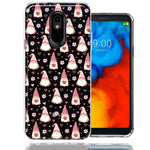 LG Aristo 4/Escape PLUS/Tribute Royal Pink Blush Valentines Day Flower Hearts Gnome Characters Cute Double Layer Phone Case Cover