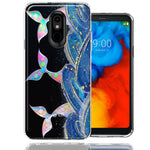 LG Stylo 4 Rainbow Mermaid Tails Scales Ocean Waves Beach Girls Summer Double Layer Phone Case Cover