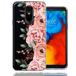 For LG K40 Blush Pink Peach Spring Flowers Peony Rose Phone Case Cover