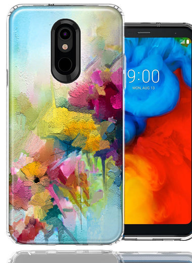 For LG Stylo 4 Watercolor Flowers Abstract Spring Colorful Floral Painting Phone Case Cover