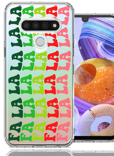 LG K51 Deck The Halls Christmas Carol Falala Festive Lyric Vintage 70s Letters Double Layer Phone Case Cover