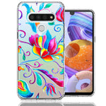 For LG Stylo 6 Bright Colors Rainbow Water Lilly Floral Phone Case Cover