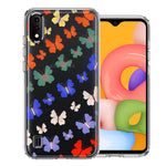 Samsung Galaxy A01 Colorful Butterflies Design Double Layer Phone Case Cover