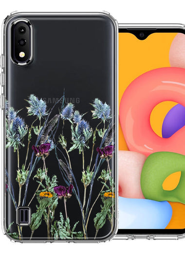 Samsung Galaxy A01 Country Dried Flowers Design Double Layer Phone Case Cover