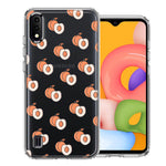 Samsung Galaxy A01 Polka Dot Peaches Design Double Layer Phone Case Cover