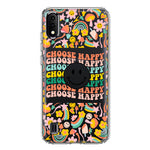 Samsung Galaxy A01 Choose Happy Smiley Face Retro Vintage Groovy 70s Style Hybrid Protective Phone Case Cover