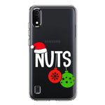Samsung Galaxy A01 Christmas Funny Couples Chest Nuts Ornaments Hybrid Protective Phone Case Cover
