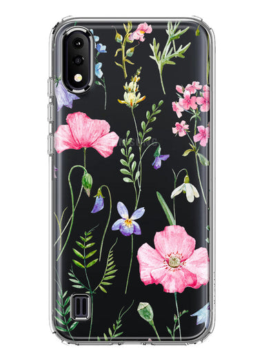 Samsung Galaxy A01 Spring Pastel Wild Flowers Summer Classy Elegant Beautiful Hybrid Protective Phone Case Cover