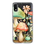 Samsung Galaxy A01 Fairytale Watercolor Mushrooms Pastel Spring Flowers Floral Hybrid Protective Phone Case Cover