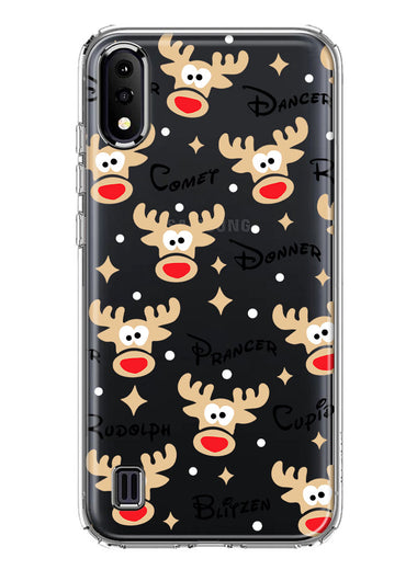 Samsung Galaxy A01 Red Nose Reindeer Christmas Winter Holiday Hybrid Protective Phone Case Cover