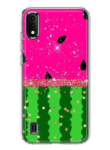 Samsung Galaxy A01 Summer Watermelon Sugar Vacation Tropical Fruit Pink Green Hybrid Protective Phone Case Cover
