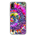 Samsung Galaxy A01 Vibrant Pink Purple Tie Dye Summer Leopard Swirl Rainbow Hybrid Protective Phone Case Cover