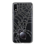 Samsung Galaxy A01 Creepy Black Spider Web Halloween Horror Spooky Hybrid Protective Phone Case Cover