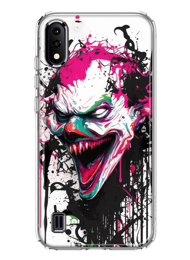 Samsung Galaxy A01 Evil Joker Face Painting Graffiti Hybrid Protective Phone Case Cover
