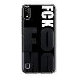 Samsung Galaxy A01 Black Clear Funny Text Quote Fckfomo Hybrid Protective Phone Case Cover