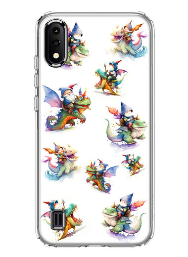 Samsung Galaxy A01 Cute Fairy Cartoon Gnomes Dragons Monsters Hybrid Protective Phone Case Cover