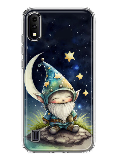 Samsung Galaxy A01 Stars Moon Starry Night Space Gnome Hybrid Protective Phone Case Cover