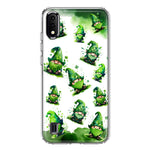 Samsung Galaxy A01 Gnomes Shamrock Lucky Green Clover St. Patrick Hybrid Protective Phone Case Cover