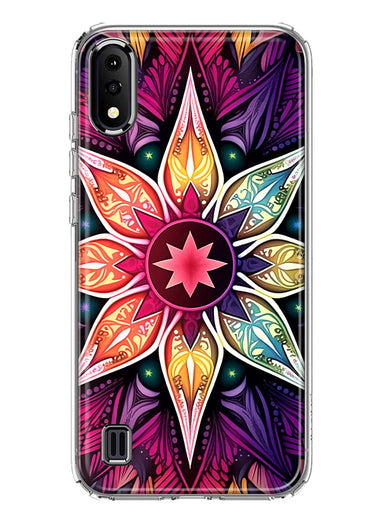 Samsung Galaxy A01 Mandala Geometry Abstract Star Pattern Hybrid Protective Phone Case Cover