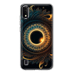 Samsung Galaxy A01 Mandala Geometry Abstract Eclipse Pattern Hybrid Protective Phone Case Cover