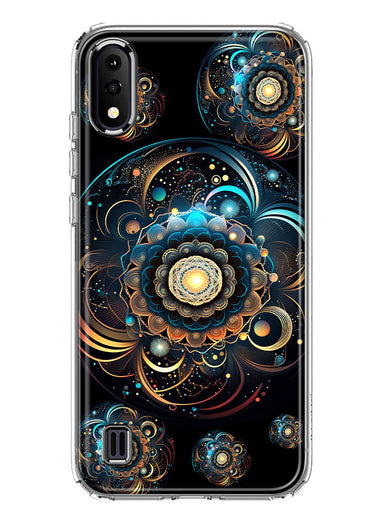 Samsung Galaxy A01 Mandala Geometry Abstract Multiverse Pattern Hybrid Protective Phone Case Cover