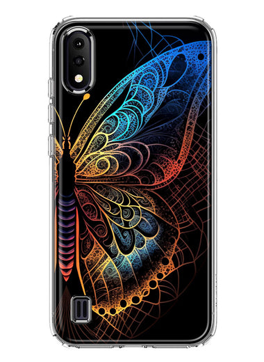 Samsung Galaxy A01 Mandala Geometry Abstract Butterfly Pattern Hybrid Protective Phone Case Cover