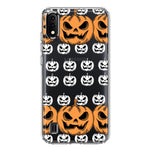 Samsung Galaxy A01 Halloween Spooky Horror Scary Jack O Lantern Pumpkins Hybrid Protective Phone Case Cover