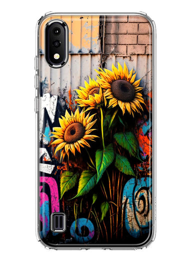 Samsung Galaxy A01 Sunflowers Graffiti Painting Art Hybrid Protective Phone Case Cover