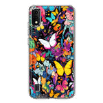 Samsung Galaxy A01 Psychedelic Trippy Butterflies Pop Art Hybrid Protective Phone Case Cover