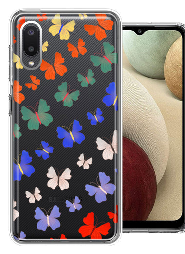 Samsung Galaxy A02 Colorful Butterflies Design Double Layer Phone Case Cover