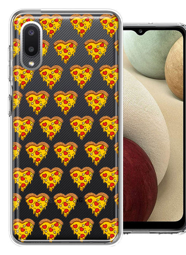 Samsung Galaxy A02 Pizza Hearts Polka dots Design Double Layer Phone Case Cover