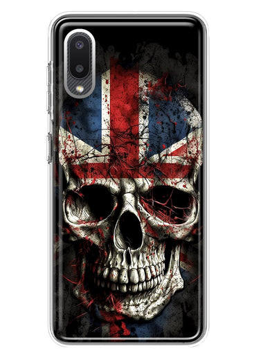 Samsung Galaxy A02 British UK Flag Skull Hybrid Protective Phone Case Cover