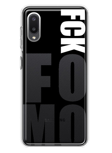 Samsung Galaxy A02 Black Clear Funny Text Quote Fckfomo Hybrid Protective Phone Case Cover